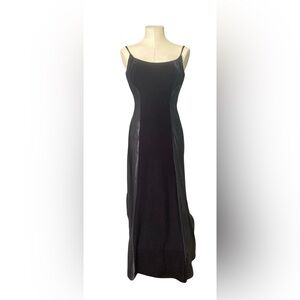 Faviana Evening Gown Black Spaghetti Strap Slip Dress Size 4 rayon/ acatate